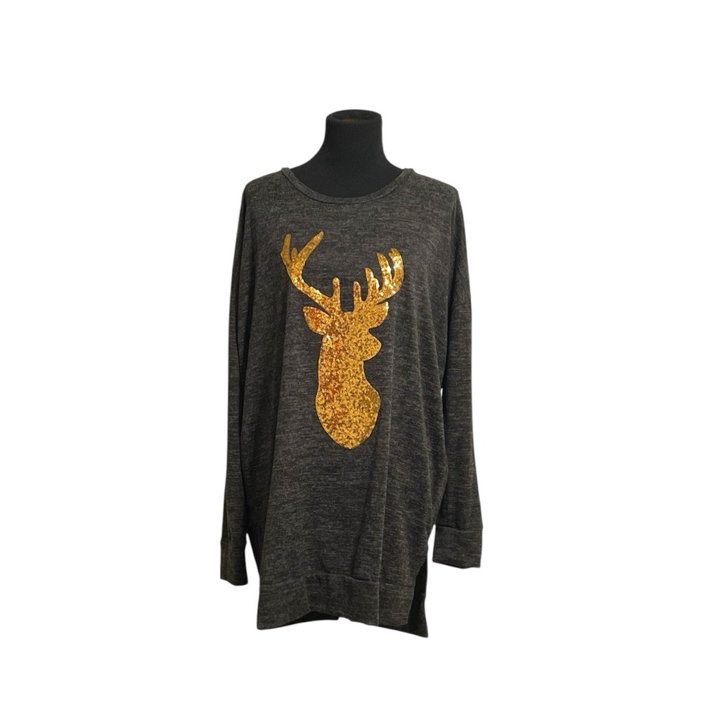 Boutique Reindeer Christmas Top 3X